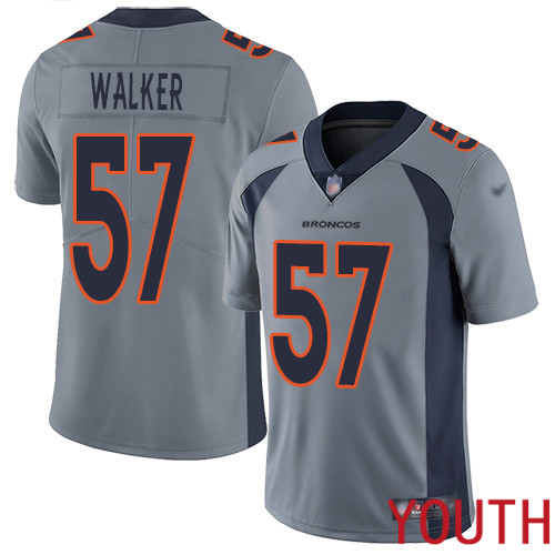 Youth Denver Broncos #57 Demarcus Walker Limited Silver Inverted Legend Football NFL Jersey->youth nfl jersey->Youth Jersey